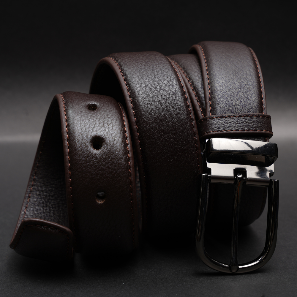 Zays Handcrafted Genuine Leather Belt for Men – Premium Quality, Adjustable, Stylish & Durable (ZMB167-Chocolate)