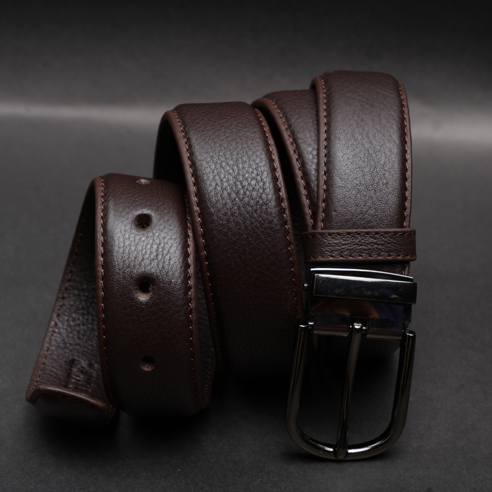 Zays Handcrafted Genuine Leather Belt for Men – Premium Quality, Adjustable, Stylish & Durable (ZMB167-Chocolate) - Image 4
