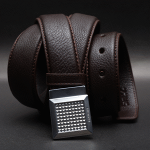 Alternative view of Zays Handcrafted Genuine Leather Belt for Men – Premium Quality, Adjustable, Stylish & Durable (ZMB173-Chocolate)