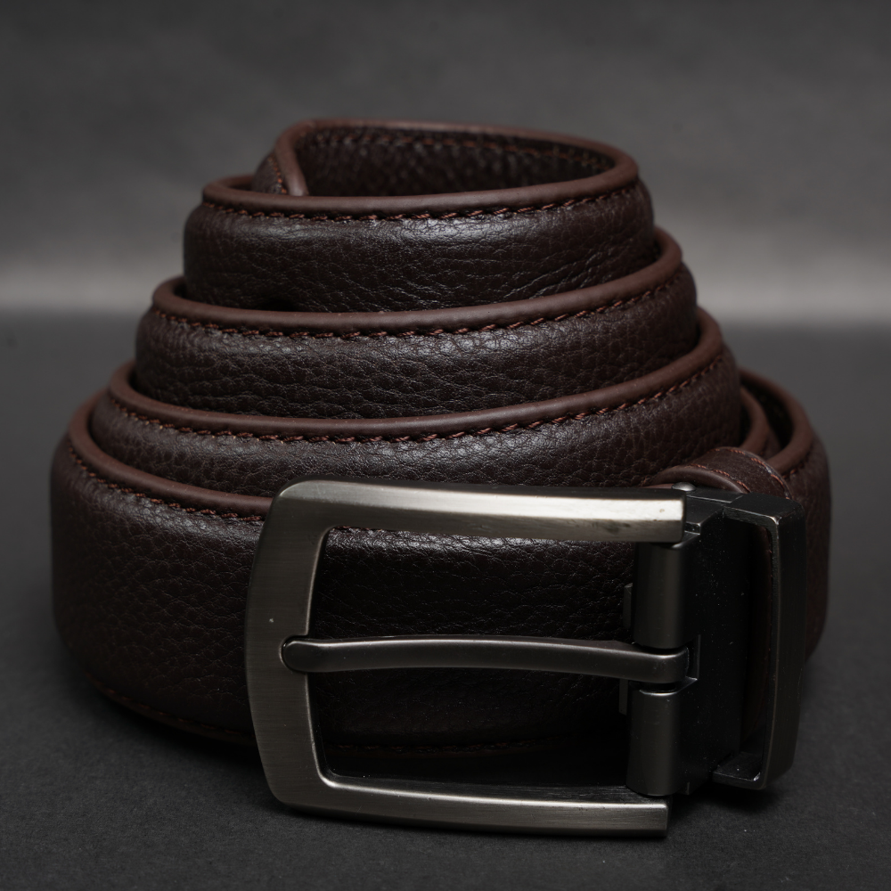 Zays Handcrafted Genuine Leather Belt for Men – Premium Quality, Adjustable, Stylish & Durable (ZMB163-Chocolate) - Image 2
