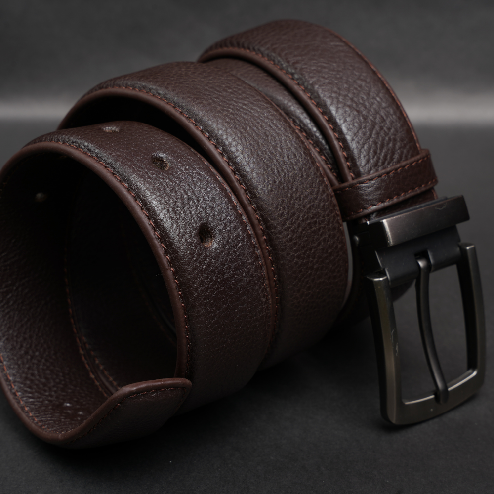 Zays Handcrafted Genuine Leather Belt for Men – Premium Quality, Adjustable, Stylish & Durable (ZMB163-Chocolate) - Image 4