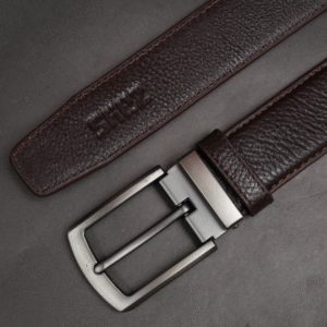 Zays Handcrafted Genuine Leather Belt for Men – Premium Quality, Adjustable, Stylish & Durable (ZMB163-Chocolate)