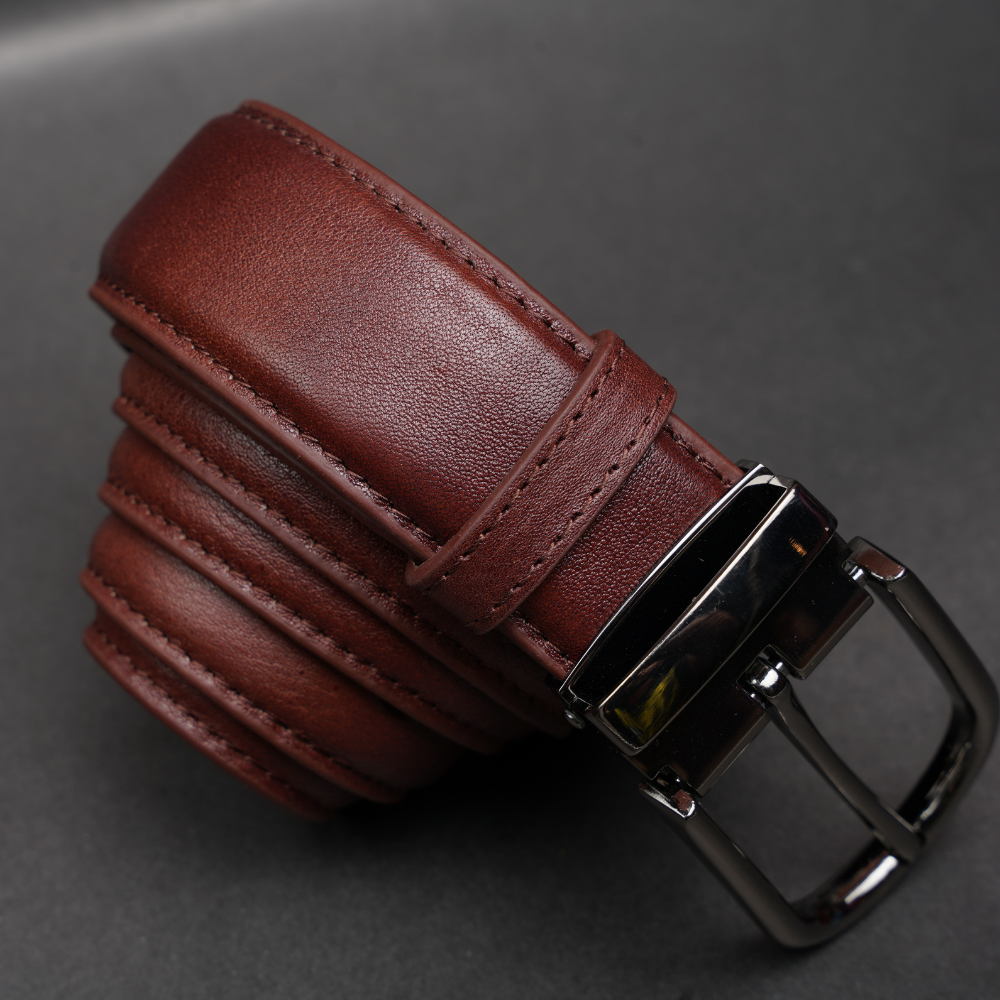 Zays Handcrafted Genuine Leather Belt for Men – Premium Quality, Adjustable, Stylish & Durable (ZMB182-Antique Brown) - Image 7