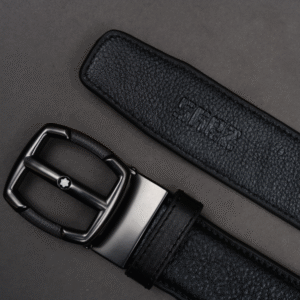 Alternative view of Zays Handcrafted Genuine Leather Belt for Men – Premium Quality, Adjustable, Stylish & Durable (ZMB176-Black)