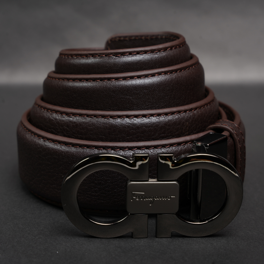 Zays Handcrafted Genuine Leather Belt for Men – Premium Quality, Adjustable, Stylish & Durable (ZMB160-Chocolate) - Image 2