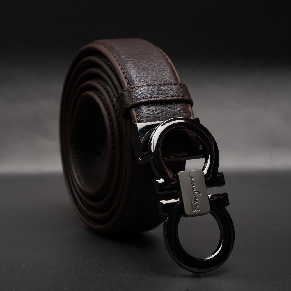 Zays Handcrafted Genuine Leather Belt for Men – Premium Quality, Adjustable, Stylish & Durable (ZMB160-Chocolate)