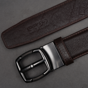 Alternative view of Zays Handcrafted Genuine Leather Belt for Men – Premium Quality, Adjustable, Stylish & Durable (ZMB177-Chocolate)