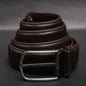 Alternative view of Zays Handcrafted Genuine Leather Belt for Men – Premium Quality, Adjustable, Stylish & Durable (ZMB159-Chocolate)