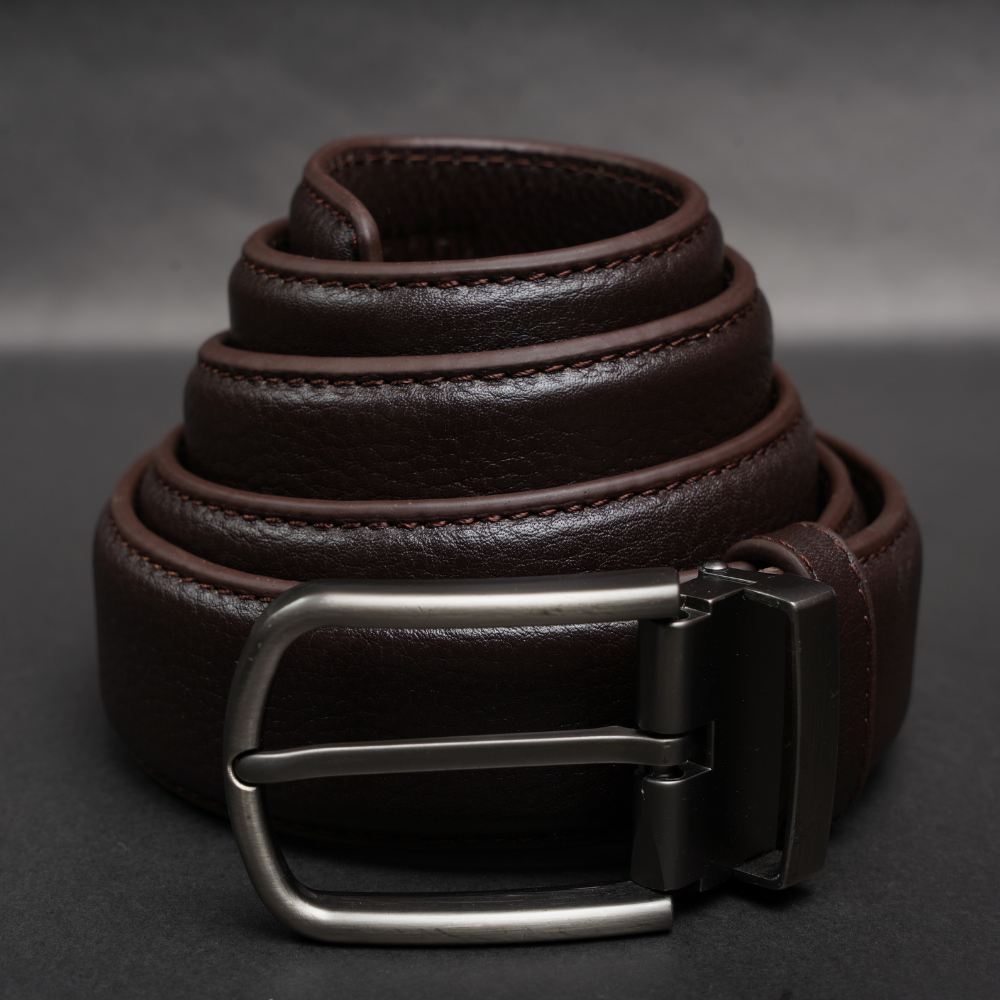 Zays Handcrafted Genuine Leather Belt for Men – Premium Quality, Adjustable, Stylish & Durable (ZMB159-Chocolate) - Image 2