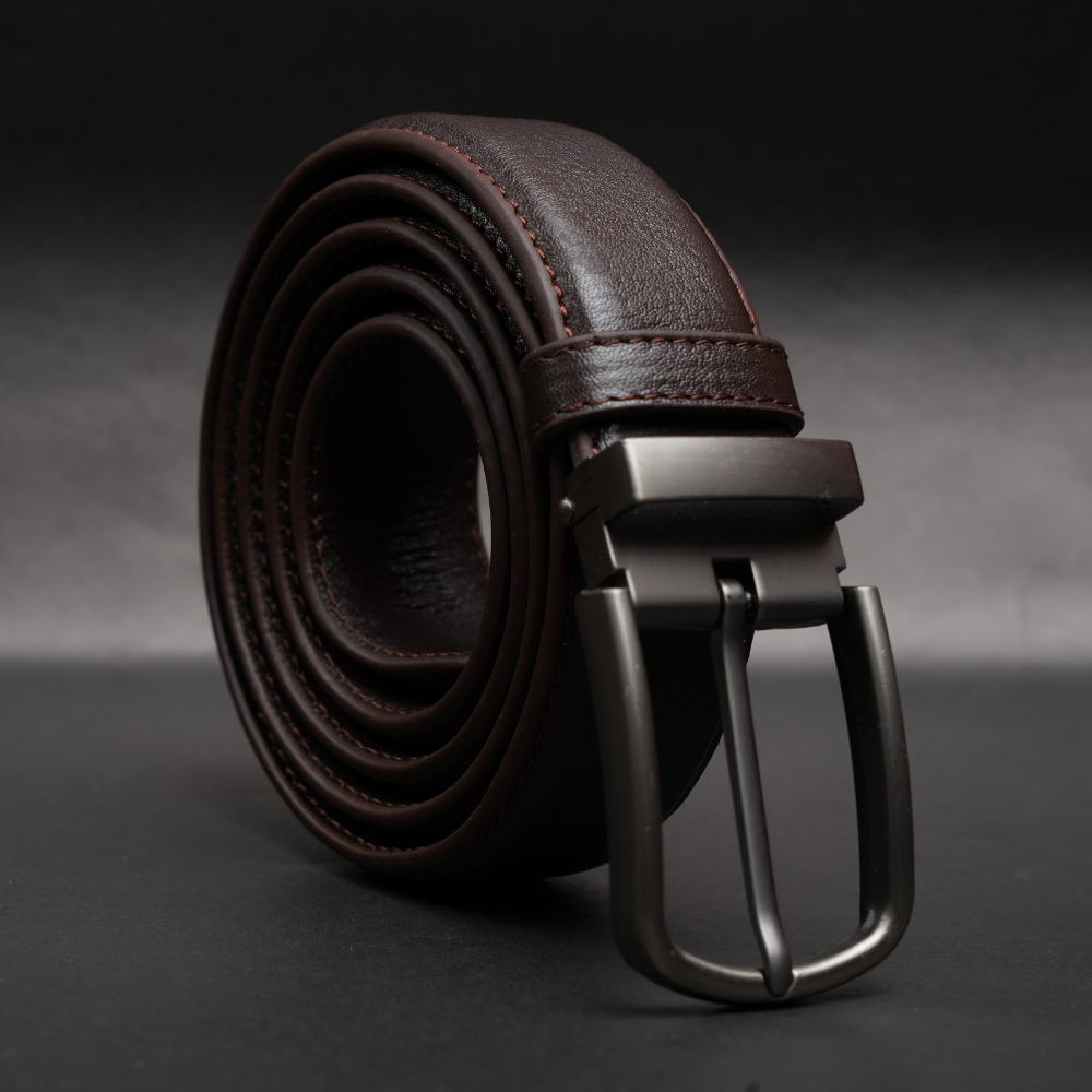 Zays Handcrafted Genuine Leather Belt for Men – Premium Quality, Adjustable, Stylish & Durable (ZMB159-Chocolate)