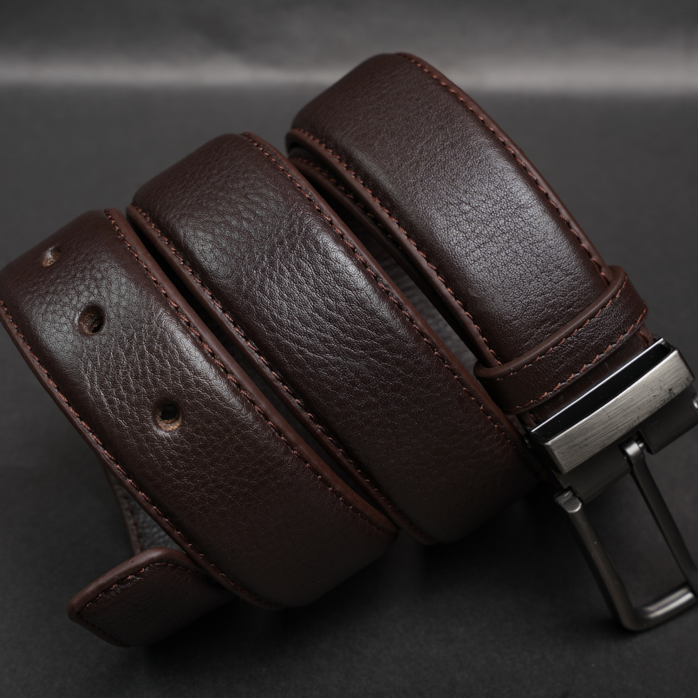 Zays Handcrafted Genuine Leather Belt for Men – Premium Quality, Adjustable, Stylish & Durable (ZMB159-Chocolate) - Image 4