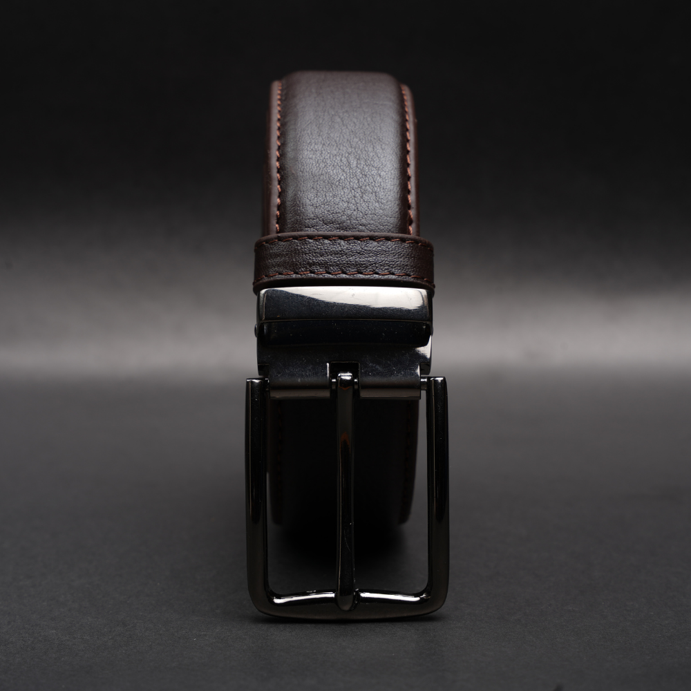 Zays Handcrafted Genuine Leather Belt for Men – Premium Quality, Adjustable, Stylish & Durable (ZMB168-Chocolate) - Image 4