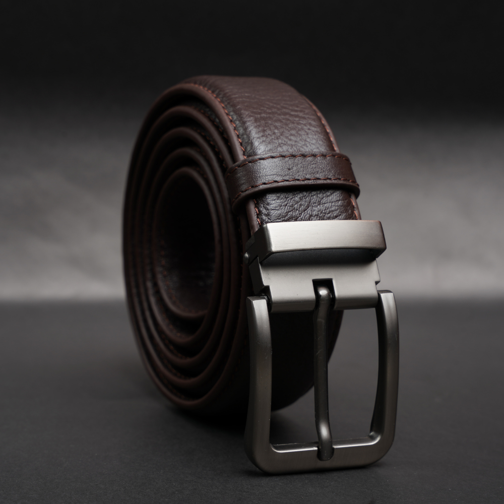Zays Handcrafted Genuine Leather Belt for Men – Premium Quality, Adjustable, Stylish & Durable (ZMB161-Chocolate)