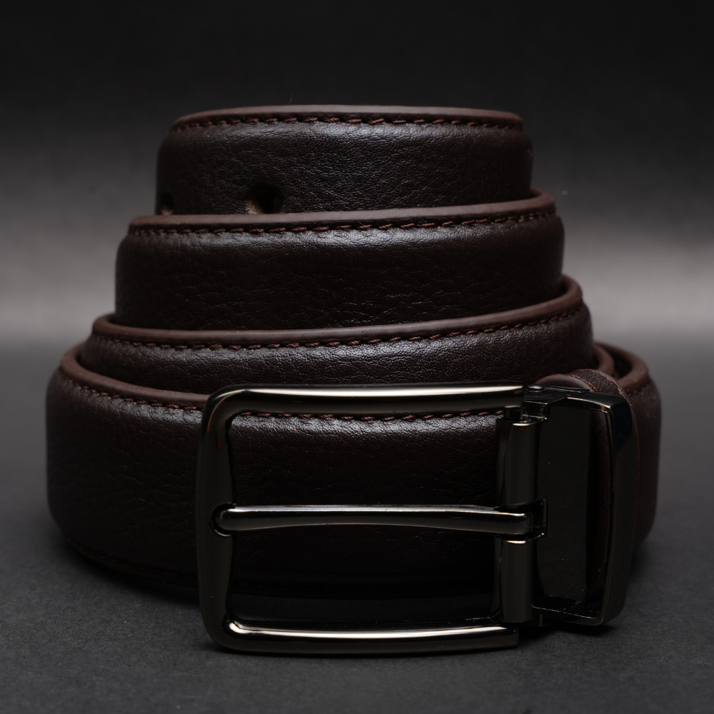 Zays Handcrafted Genuine Leather Belt for Men – Premium Quality, Adjustable, Stylish & Durable (ZMB168-Chocolate) - Image 2