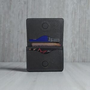 Alternative view of Zays Premium Eco-Friendly Leather Magnetic Card Holder Mini Wallet (ZCW119-Grey)