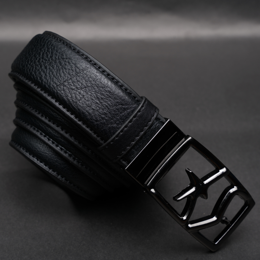 Zays Handcrafted Genuine Leather Belt for Men – Premium Quality, Adjustable, Stylish & Durable (ZMB196-Black) - Image 6