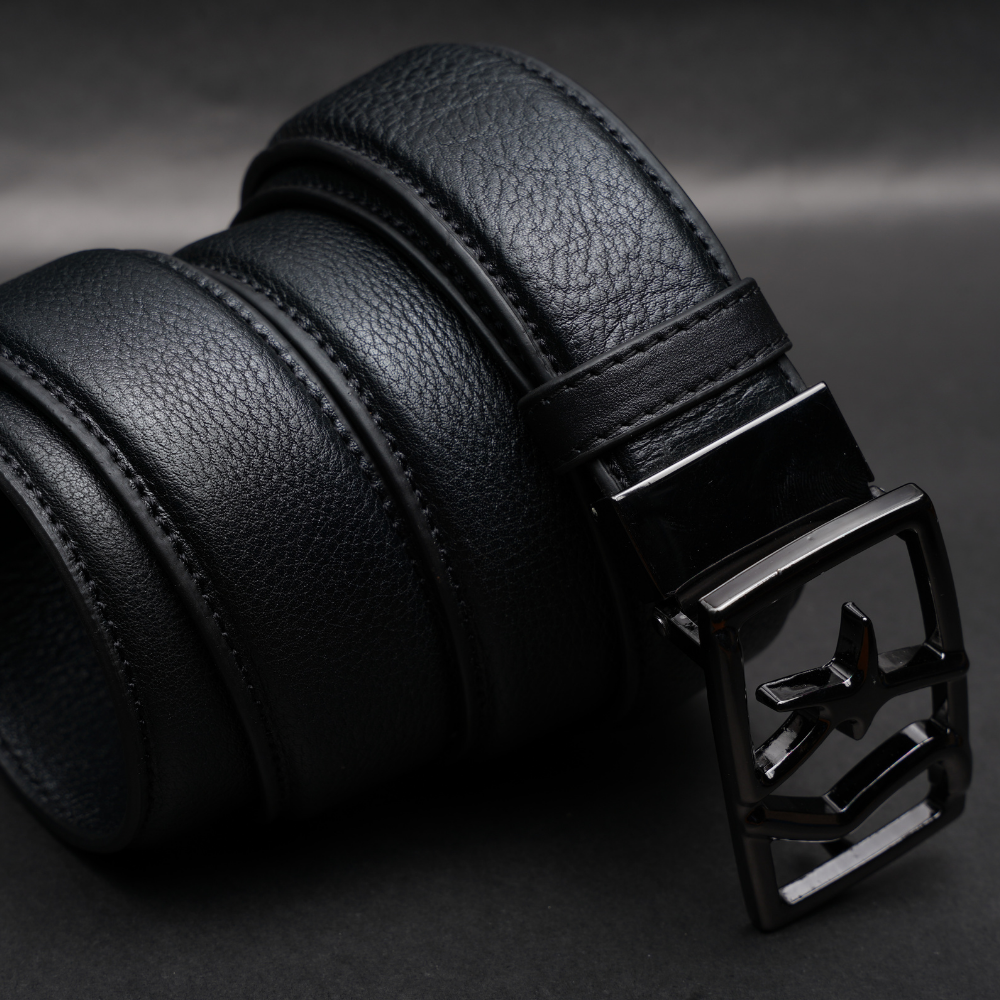 Zays Handcrafted Genuine Leather Belt for Men – Premium Quality, Adjustable, Stylish & Durable (ZMB196-Black) - Image 5