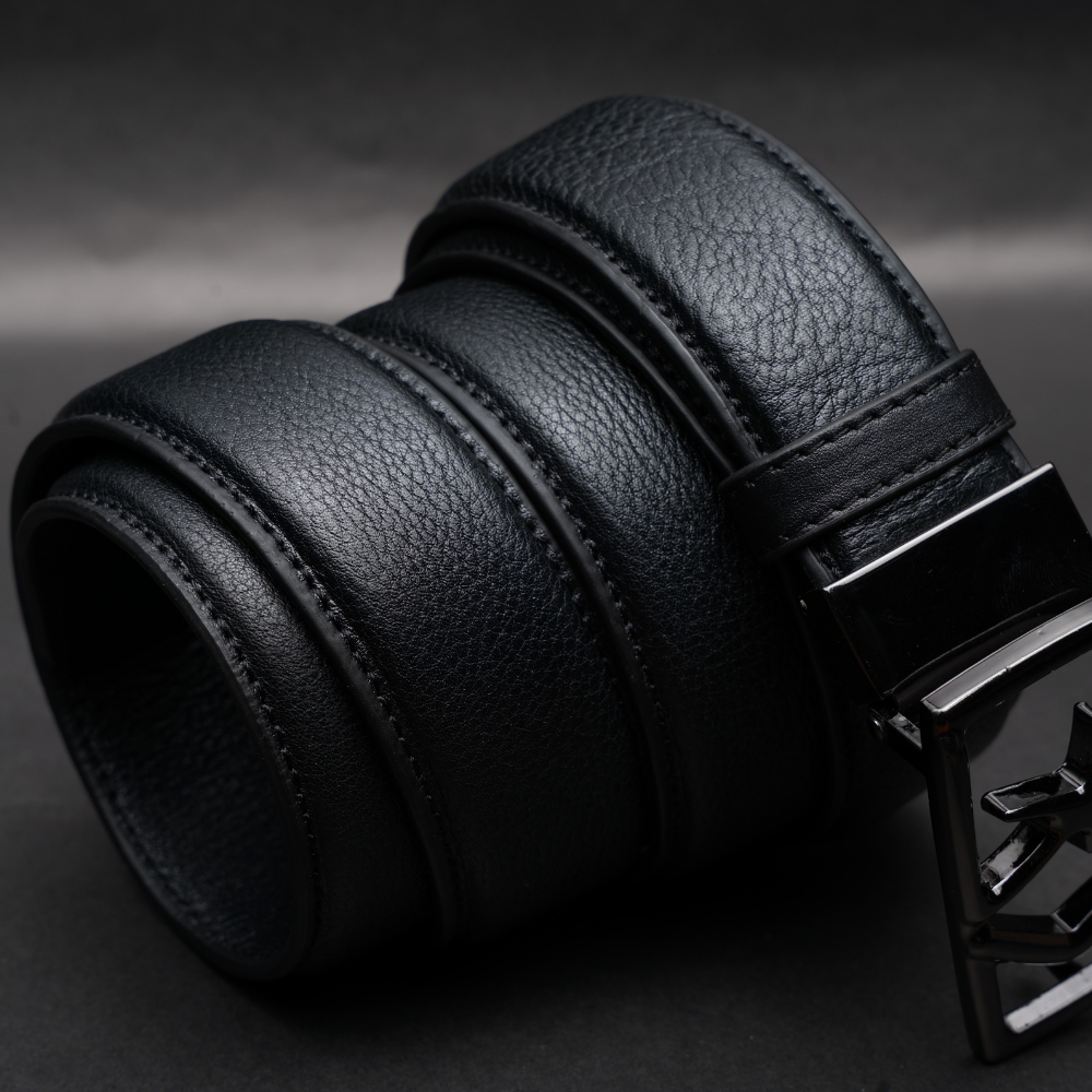 Zays Handcrafted Genuine Leather Belt for Men – Premium Quality, Adjustable, Stylish & Durable (ZMB196-Black) - Image 4