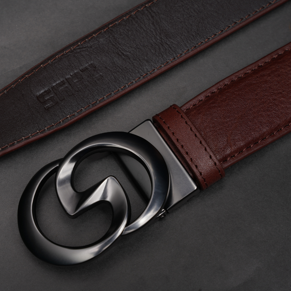 Zays Handcrafted Genuine Leather Belt for Men – Premium Quality, Adjustable, Stylish & Durable (ZMB201-Antique Brown) - Image 2