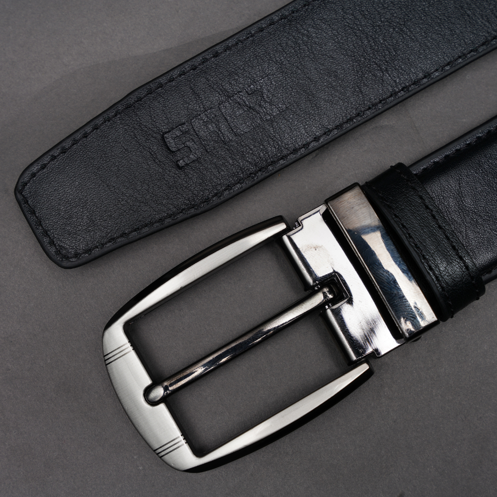 Zays Handcrafted Genuine Leather Belt for Men – Premium Quality, Adjustable, Stylish & Durable (ZMB210-Black) Special Offer - Image 4