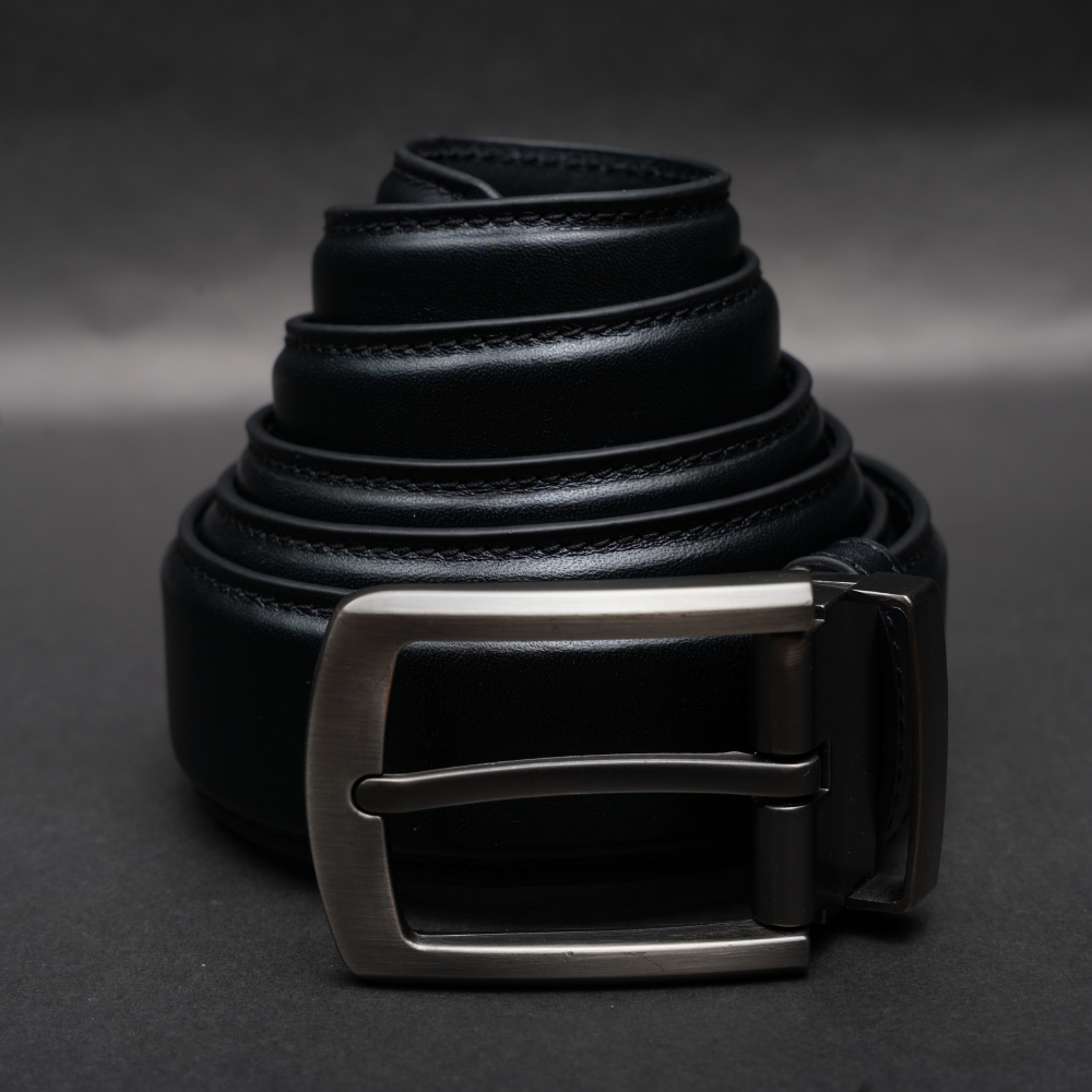 Zays Handcrafted Genuine Leather Belt for Men – Premium Quality, Adjustable, Stylish & Durable (BS103-BC103-Black) Special Offer