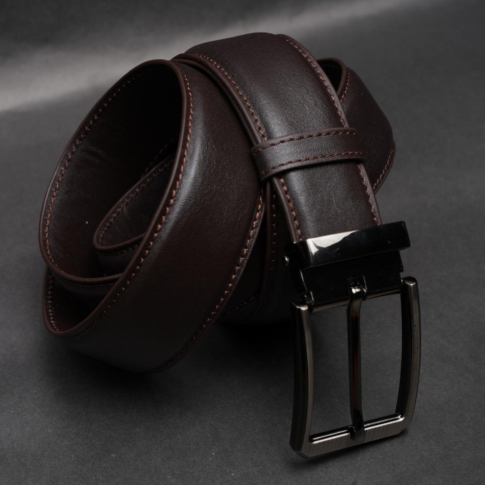 Zays Handcrafted Genuine Leather Belt for Men – Premium Quality, Adjustable, Stylish & Durable (ZMB213-Chocolate)