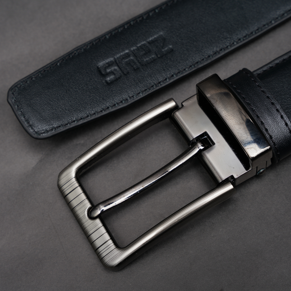 Zays Handcrafted Genuine Leather Belt for Men – Premium Quality, Adjustable, Stylish & Durable (ZMB208-Black) Special Offer - Image 3