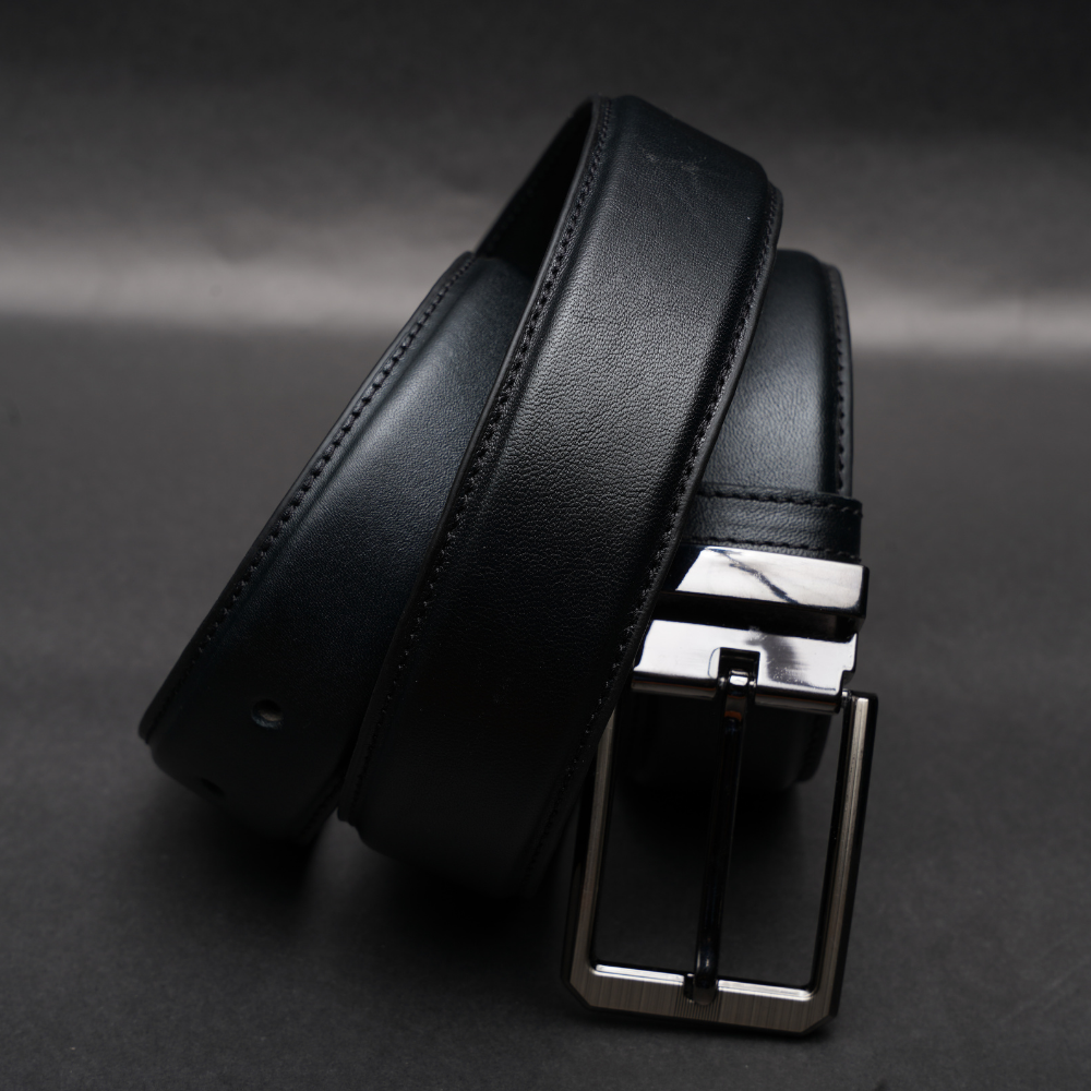Zays Handcrafted Genuine Leather Belt for Men – Premium Quality, Adjustable, Stylish & Durable (ZMB212-Black) - Image 4