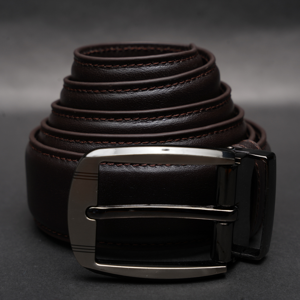 Zays Handcrafted Genuine Leather Belt for Men – Premium Quality, Adjustable, Stylish & Durable (ZMB211-Chocolate)