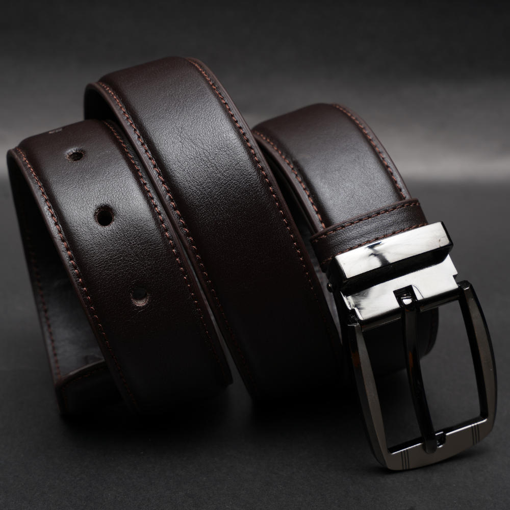 Zays Handcrafted Genuine Leather Belt for Men – Premium Quality, Adjustable, Stylish & Durable (ZMB211-Chocolate) - Image 5