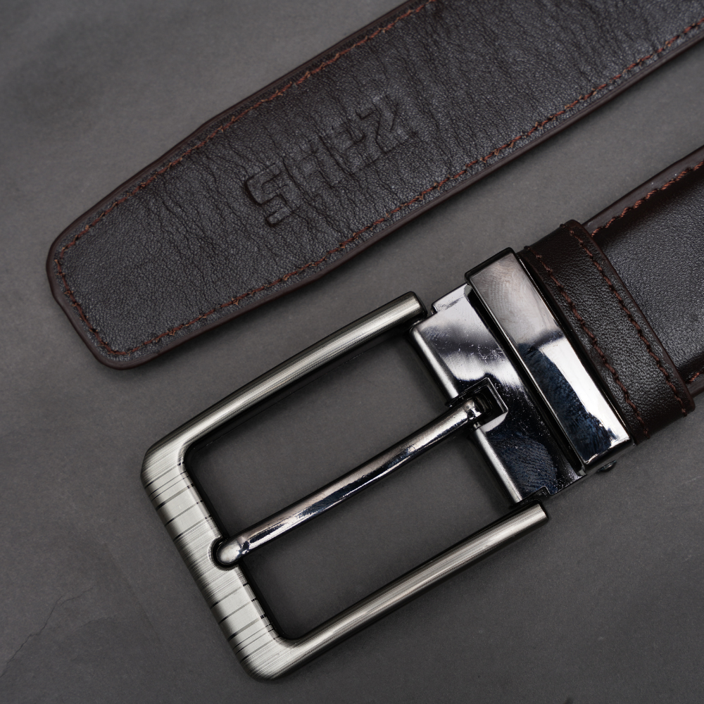 Zays Handcrafted Genuine Leather Belt for Men – Premium Quality, Adjustable, Stylish & Durable (ZMB209-Chocolate) Special Offer - Image 3