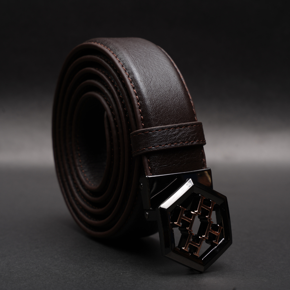 Zays Handcrafted Genuine Leather Belt for Men – Premium Quality, Adjustable, Stylish & Durable (BC112-BS106-Chocolate) - Image 3