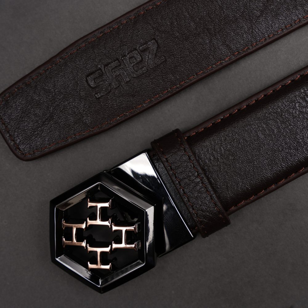 Zays Handcrafted Genuine Leather Belt for Men – Premium Quality, Adjustable, Stylish & Durable (BC112-BS106-Chocolate) - Image 6