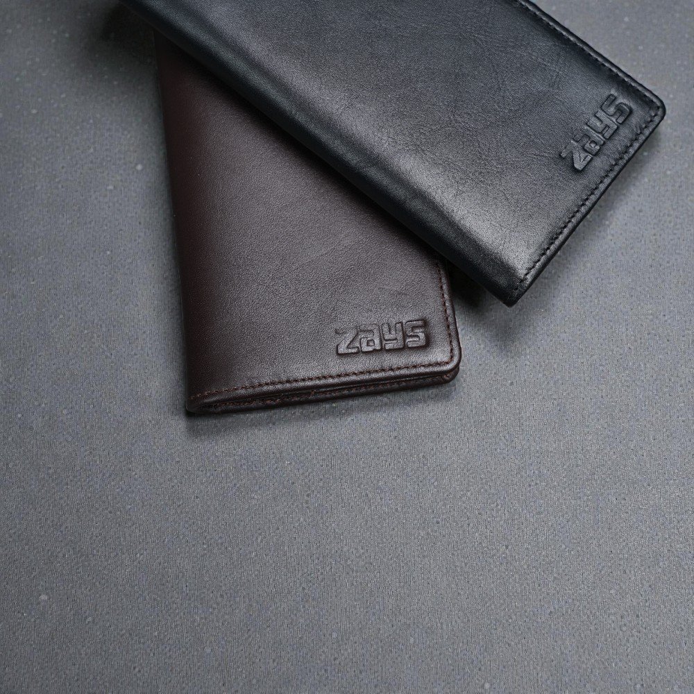 Zays Handcrafted Premium Eco-Friendly Leather Long Wallet for Mobile and Many things - Slim Durable - Stylish Wallet for Unisex - Top-Grain Leather - Compact - Lightweight (ZLW110-Black) - Image 3