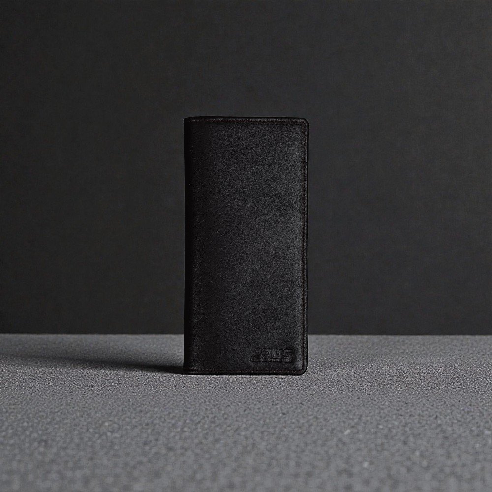 Zays Handcrafted Premium Eco-Friendly Leather Long Wallet for Mobile and Many things - Slim Durable - Stylish Wallet for Unisex - Top-Grain Leather - Compact - Lightweight (ZLW110-Black) - Image 2