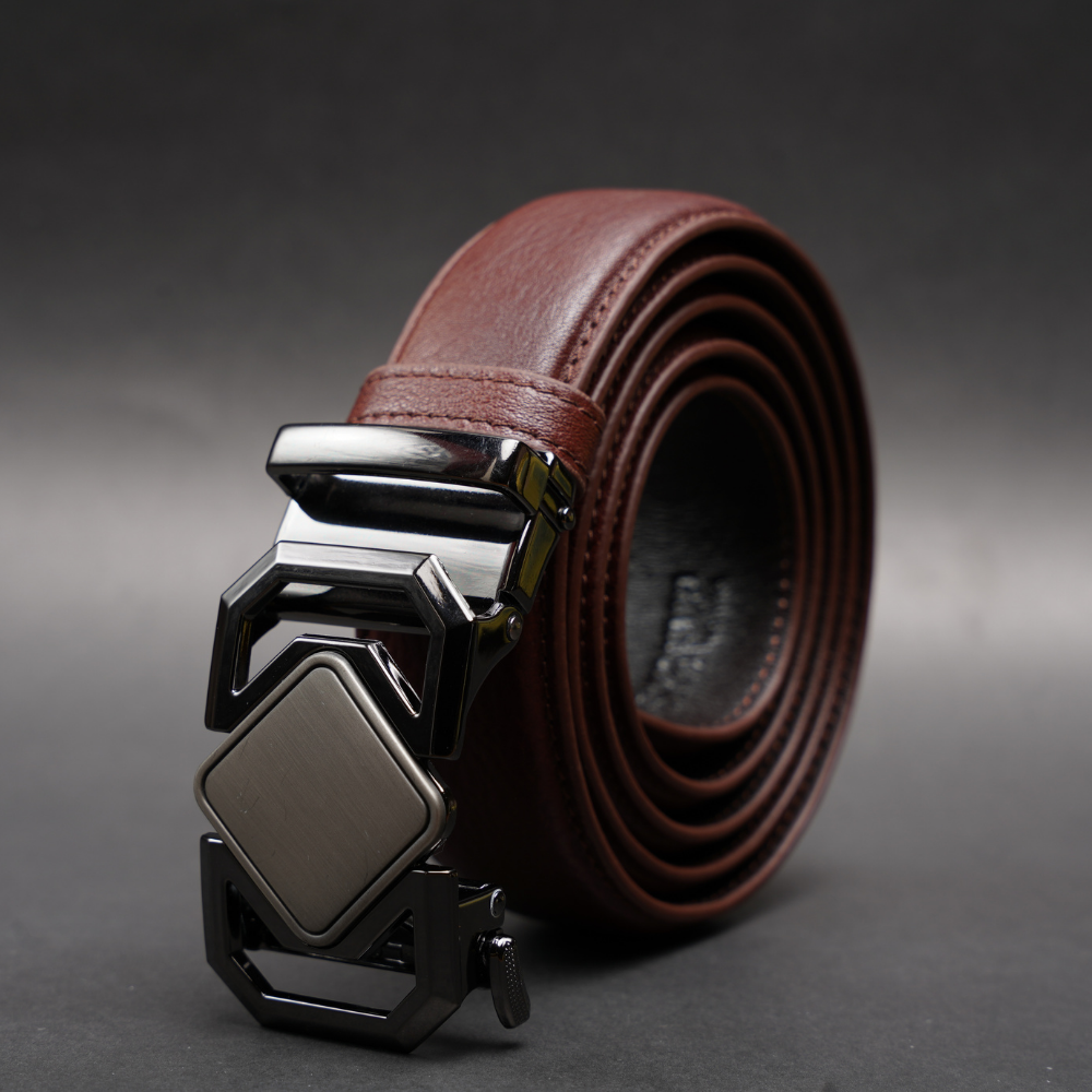 Zays Handcrafted Imported Genuine Leather Auto Gear Belt for Men – Premium Quality, Adjustable, Stylish & Durable - (BC124-BS112-Antique Brown) - Image 9