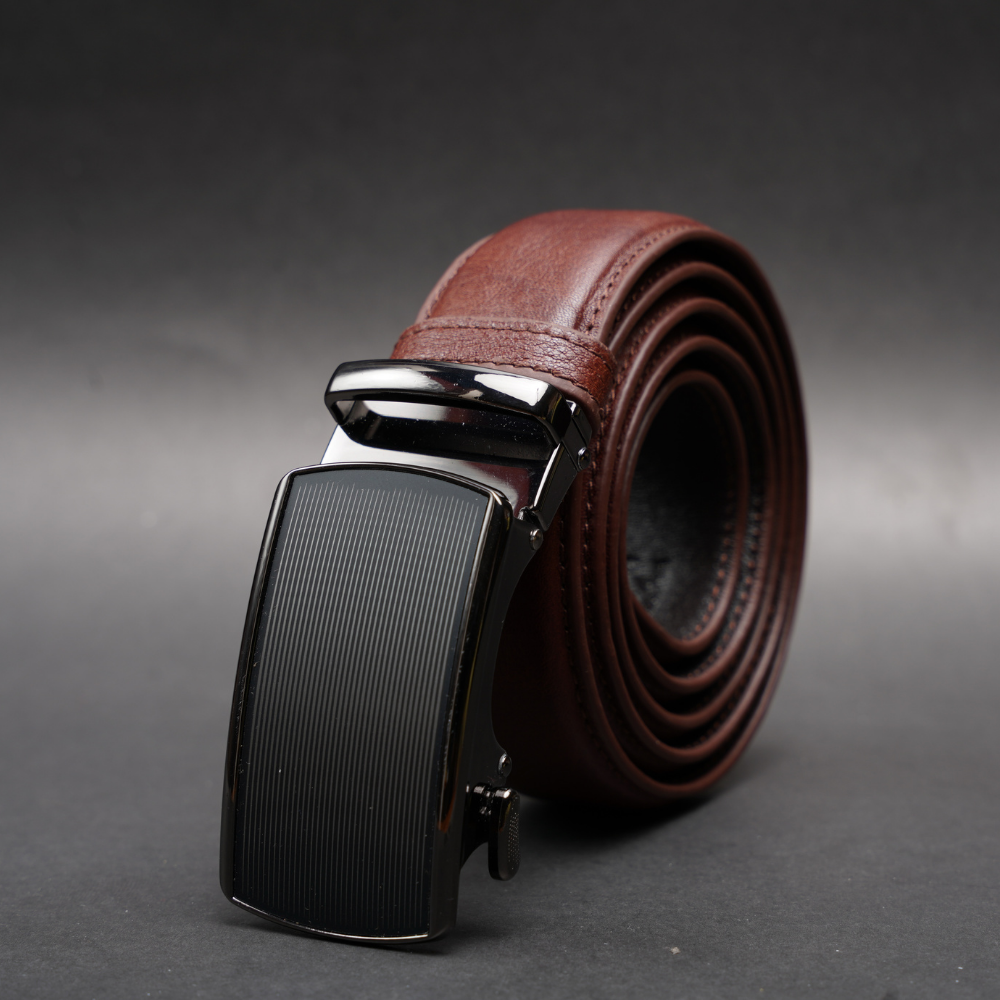 Zays Handcrafted Imported Genuine Leather Auto Gear Belt for Men – Premium Quality, Adjustable, Stylish & Durable - (BC125-BS112-Antique Brown) - Image 8