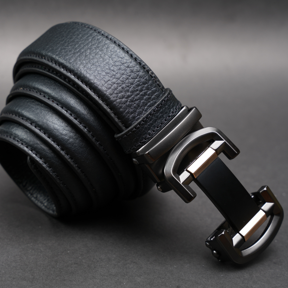 Zays Handcrafted Imported Genuine Leather Auto Gear Belt for Men – Premium Quality, Adjustable, Stylish & Durable - (BC130-BS110-Black) - Image 5