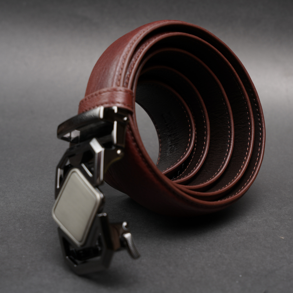 Zays Handcrafted Imported Genuine Leather Auto Gear Belt for Men – Premium Quality, Adjustable, Stylish & Durable - (BC124-BS112-Antique Brown) - Image 5