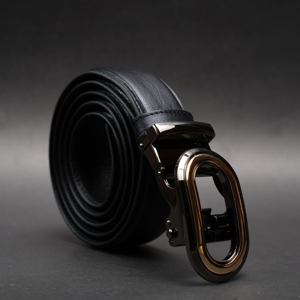 Zays Handcrafted Imported Genuine Leather Auto Gear Belt for Men – Premium Quality, Adjustable, Stylish & Durable - (BC121-BS110-Black) - Image 3