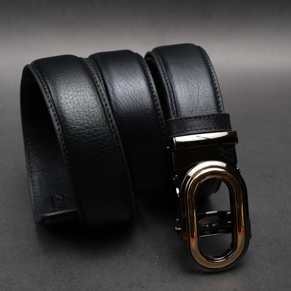 Zays Handcrafted Imported Genuine Leather Auto Gear Belt for Men – Premium Quality, Adjustable, Stylish & Durable - (BC121-BS110-Black) - Image 2