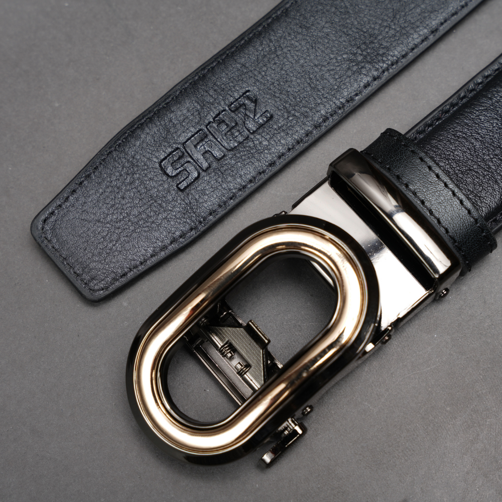 Zays Handcrafted Imported Genuine Leather Auto Gear Belt for Men – Premium Quality, Adjustable, Stylish & Durable - (BC121-BS110-Black) - Image 4