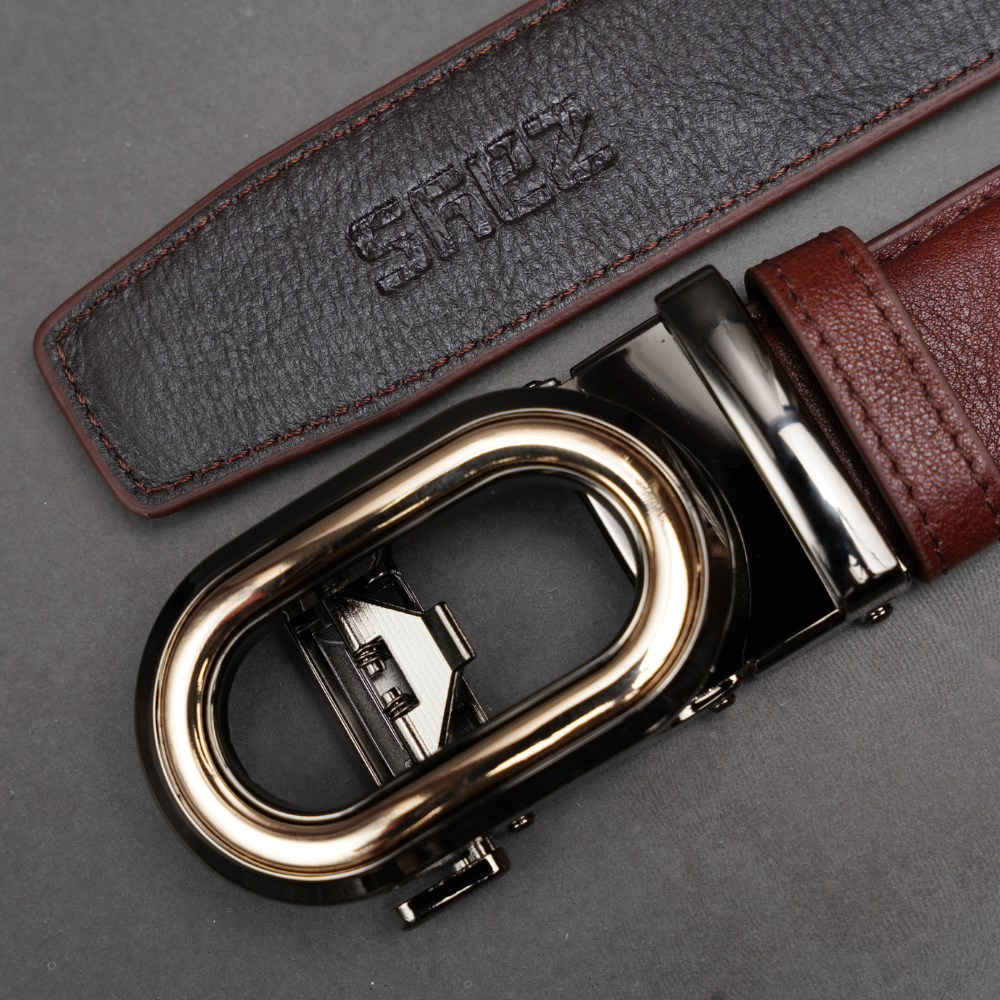 Zays Handcrafted Imported Genuine Leather Auto Gear Belt for Men – Premium Quality, Adjustable, Stylish & Durable - (BC121-BS112-Antique Brown) - Image 9