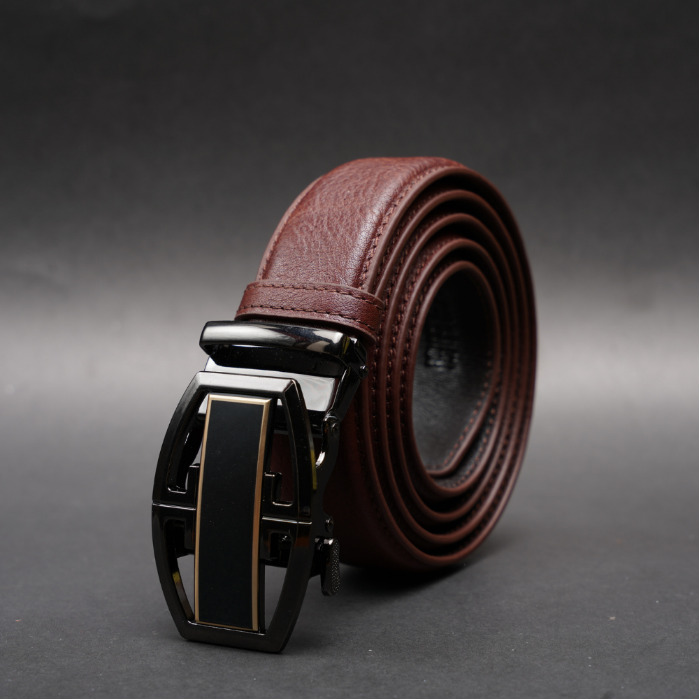 Zays Handcrafted Imported Genuine Leather Auto Gear Belt for Men – Premium Quality, Adjustable, Stylish & Durable - (BC129-BS112-Antique Brown) - Image 9