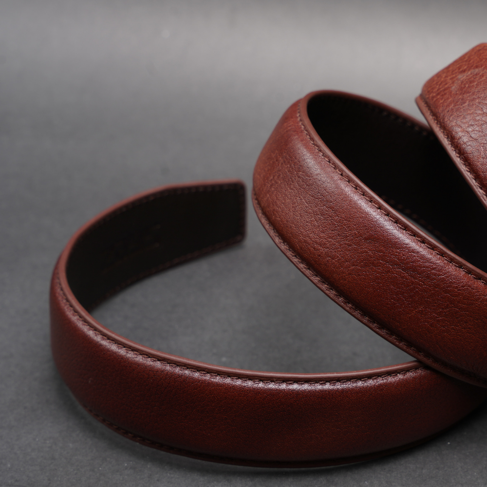 Zays Handcrafted Imported Genuine Leather Auto Gear Belt for Men – Premium Quality, Adjustable, Stylish & Durable - (BC129-BS112-Antique Brown) - Image 5