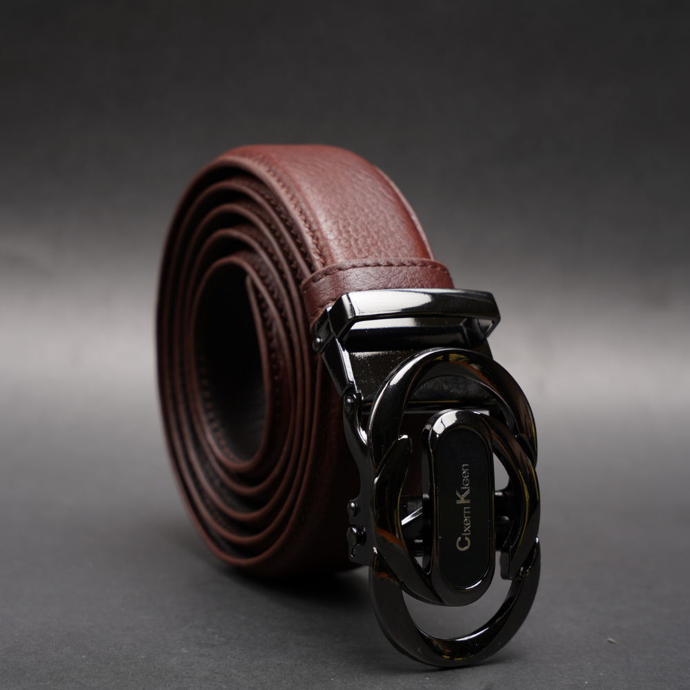 Zays Handcrafted Imported Genuine Leather Auto Gear Belt for Men – Premium Quality, Adjustable, Stylish & Durable - (BC122-BS112-Antique Brown) - Image 2