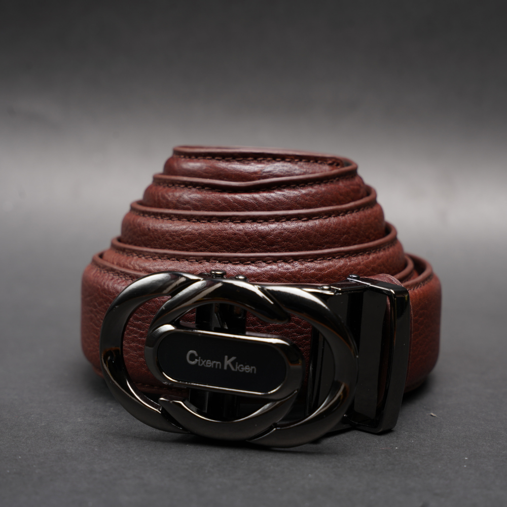 Zays Handcrafted Imported Genuine Leather Auto Gear Belt for Men – Premium Quality, Adjustable, Stylish & Durable - (BC122-BS112-Antique Brown)