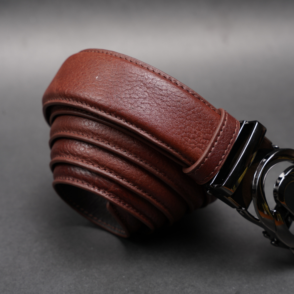 Zays Handcrafted Imported Genuine Leather Auto Gear Belt for Men – Premium Quality, Adjustable, Stylish & Durable - (BC122-BS112-Antique Brown) - Image 5