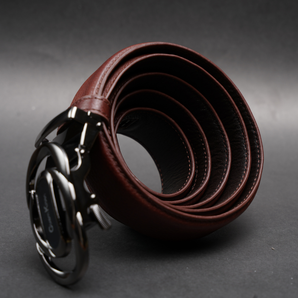 Zays Handcrafted Imported Genuine Leather Auto Gear Belt for Men – Premium Quality, Adjustable, Stylish & Durable - (BC122-BS112-Antique Brown) - Image 4