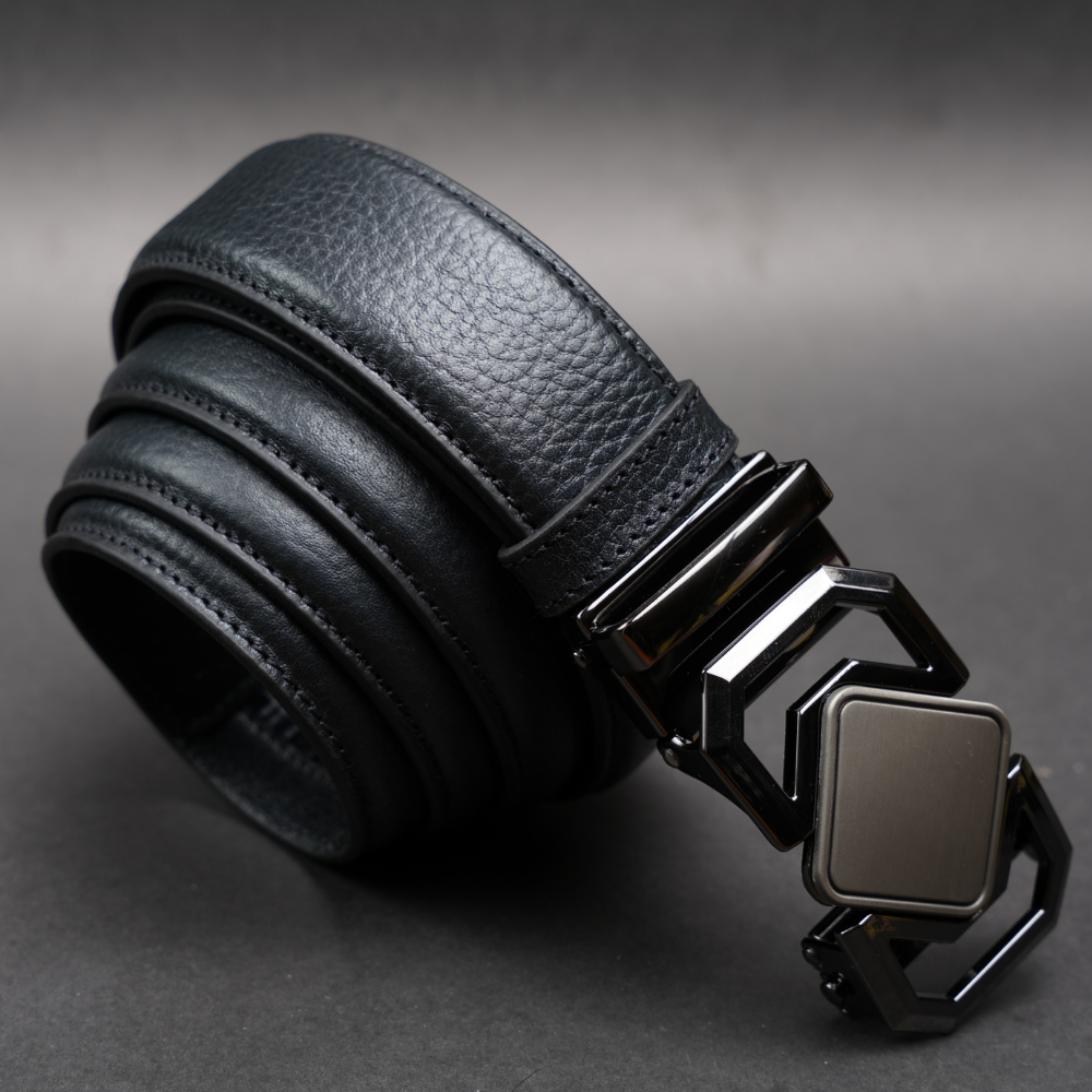 Zays Handcrafted Imported Genuine Leather Auto Gear Belt for Men – Premium Quality, Adjustable, Stylish & Durable - (BC124-BS110-Black) - Image 6